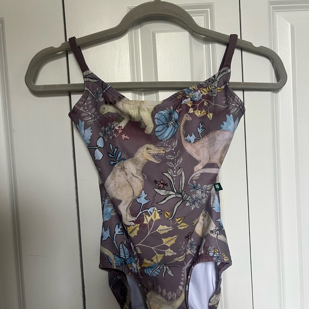 Lucky Leo Dinosaur Print leotard. Size S